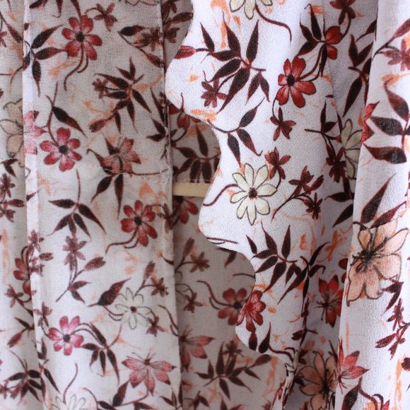 CHLOÉ Scalloped floral-print georgette maxi duster coat/jacket - Picture 6 of 16